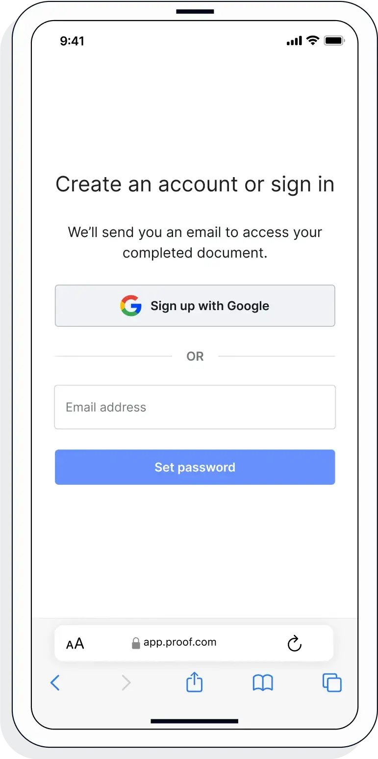 Create a Proof account