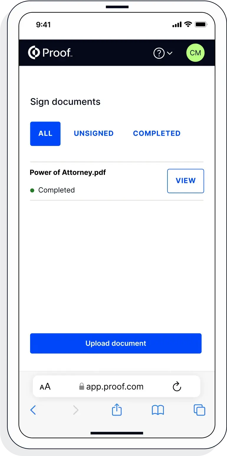 Access your completed document