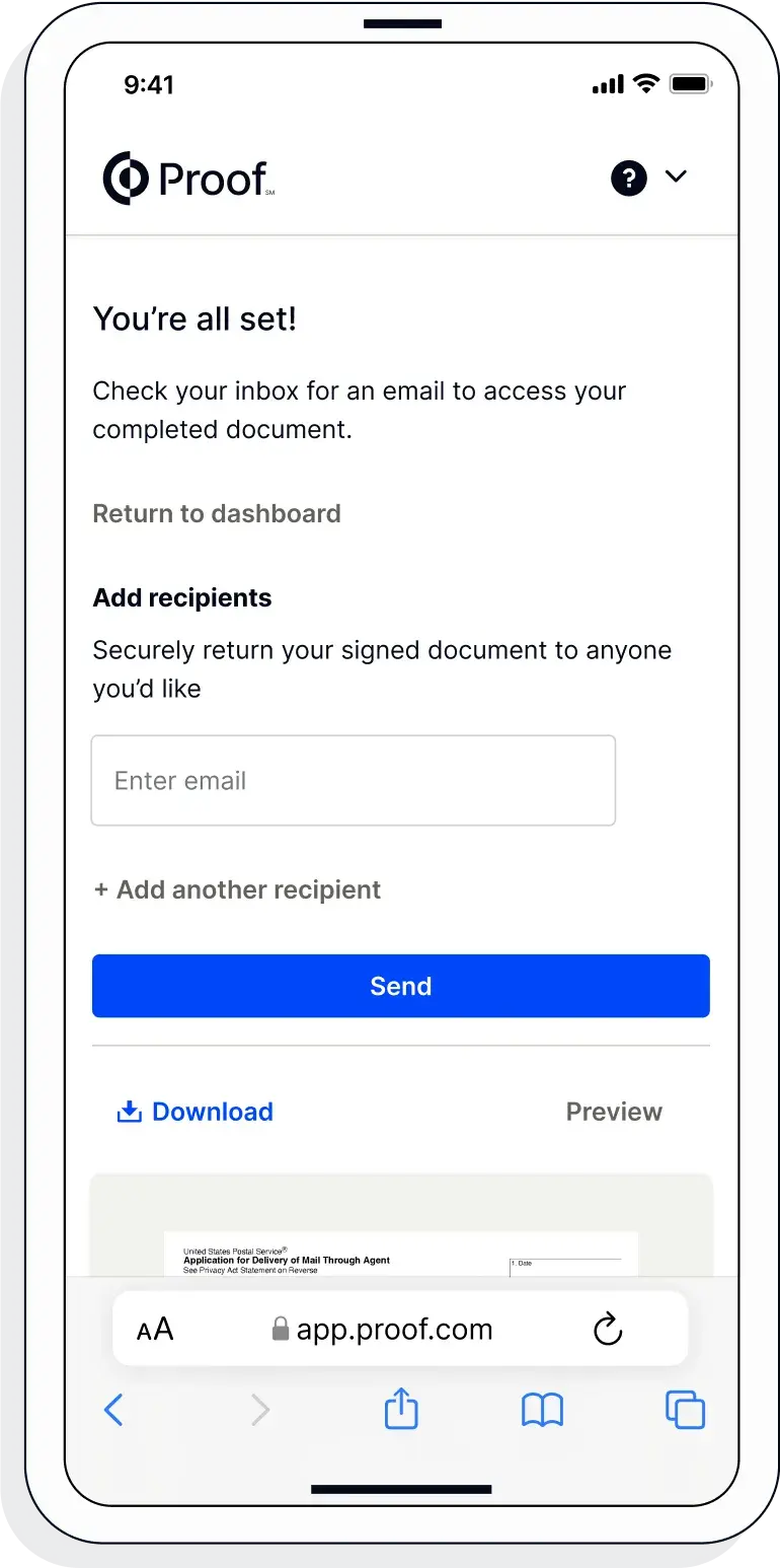 Download or send document to another person